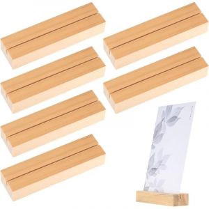 Vwoqiy 6 Pièces Titulaire en Bois, Porte-Cartes en Bois, Supports Cartes Mariage pour Numéros de Table Photo Noms Menu Place Porte Nom Memo Support
