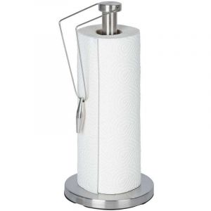 Porte Essuie tout Preston, Porte Essuie Tout vertical avec barre de maintien, acier inox, &Oslash; 15x33 cm, argent mat