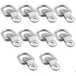 10Pcs D Anneau D'arrimage Anneau d'ancrage de Charge Ancrage de Remorque Anneau D'arrimage Forg&eacute; avec 20 Pi&egrave;ces Vis pour S&eacute;curiser la Charge dans Le