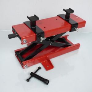 Cric l&egrave;ve pour moto d'atelier &agrave; manivelle charge max 500Kg pour