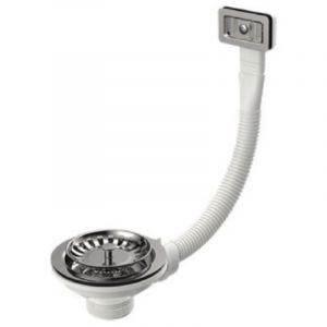 Bonde pour evier trou 90 grille diam 80 inox avec trop plein - CRISTINA ONDYNA OM993351