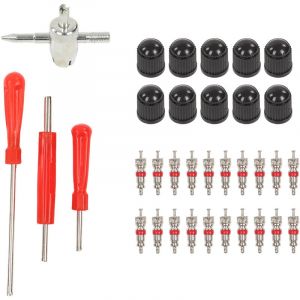 Jeffergarden Kit d'outils d'installation de retrait de tige de Valve de pneu, 34 pièces, universel polyvalent pour camping-car, vélos, Automobiles