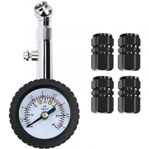Manometre Pression Pneu-Jauge de Pression de Pneu Num&eacute;rique Haute Pr&eacute;cis 60 PSI-Portable Jauge de Pression pour Voiture Camion SUV Moto V&eacute;lo