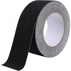 Bande Antidérapante Adhésive pour Escaliers, Friction, Abrasif pour Les Sécurité, Escabeau, Intérieur, Extérieur, Haute Traction, 5cm x 10m, Noir