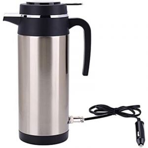 Bouilloire Électrique Voiture 24V Env.1200ml Tasse Chauffante avec l'Allume-Cigare Bouteille à Café Mugs Camion Distributeur d'Eau Chaude Voyage