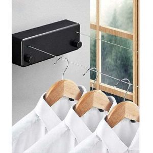 Corde &agrave; Linge R&eacute;Tractable,Fil Linge Extensible R&eacute;Glable 4.2 m,Poteau Etendoir Linge Exterieur,Corde a Linge Exterieur ,pour Int&eacute;Rieur D'H&ocirc;Tel,Salle