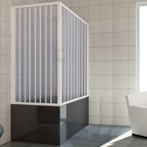 Idralite - Pare-baignoire avec porte pliable en pvc h 150 mod. Nadia 70X150 avec ouverture centrale