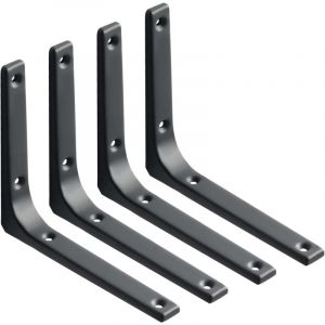 Equerre Etagere Murale, 4PCS Equerre Metal 150mm x 125mm Equerre Charge Lourde Support Etagere Murale Pour Deco Murale Cuisine Industrielle radiateur