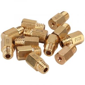 Cat&eacute;gories : Gicleur principal de carburateur Mikuni, Accessoires de carburateur, Jeu de 12 gicleurs principaux hexagonaux en laiton, Kit de gicleurs