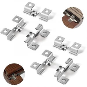 100 Clips WPC en acier inoxydable Clips de fixation pour terrasse 6.5mm Clips de fixation pour terrasse en composite Fixation invisible Plage de