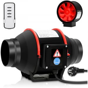 Wolketon Ventilateur de conduit 100mm avec t&eacute;l&eacute;commande A&eacute;rateur Extracteur d'air de Conduit Ventilateur Axial de Gaine