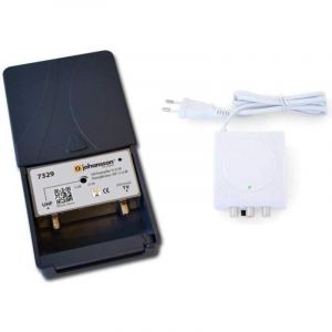 Kit Pr&eacute;amplificateur d&rsquo;Antenne TV Johansson pour TNT HD avec Filtre 5G/LTE Actif Et avec Alimentation. Kit Pr&eacute;-Amplificateur UHF 15