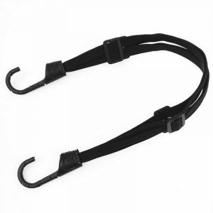 Corde pour casque de moto en 3 parties &mdash; Sangle &eacute;lastique robuste en corde &eacute;lastique &mdash; Crochets de fixation noirs &mdash; Porte-bagages extensible noir &mdash;