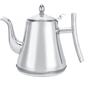 OPPWONG Caf&eacute; Carafe, Pichet de th&eacute; Pichet d'eau avec M&eacute;nage Infuseur M&eacute;nage Inoxydable Bouilloire &eacute;paissie de caf&eacute; &agrave; T&egrave;vres Dispensur (1.2L)