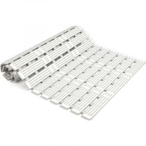 Tapis de salle de bain antid&eacute;rapant, long et pliable, pour salle de douche, anti-lutte/9040cm, blanc gris tapis de sol &agrave; ventouse