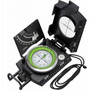 1 pi&egrave;ce Compas,Boussole de randonn&eacute;e militaire professionnelle, boussole de vis&eacute;e en m&eacute;tal avec odom&egrave;tre, boussole de navigation
