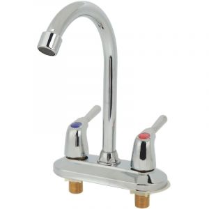 Robinet d'&eacute;vier &agrave; 2 Poign&eacute;es M&eacute;langeur de Lavabo &agrave; Double Poign&eacute;e Plaque de Recouvrement Double Trous Lavabo &agrave; Double Commande Plaque de Pont de Luxe