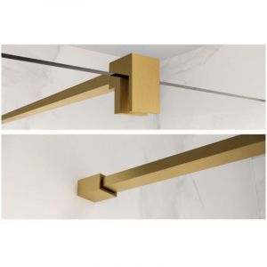 Fortifura Galeria barre de renfort rallong&eacute;e 200cm pour douche &agrave; l'italienne - avec kit de fixation - Laiton bross&eacute;