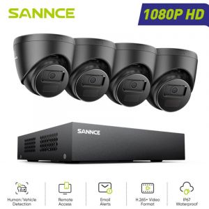 Kit de Vidéosurveillance Extérieur 1080P 8 canaux 2 caméras Turret 2MP,Accès à Distance Vision Nocturne Système de Caméra de Sécurité Filaire - Sannce
