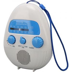 Radio de Douche Portable &eacute;tanche, Radio de Salle de Bain avec Haut-Parleur int&eacute;gr&eacute;, Radio de Douche AM FM &agrave; Piles pour Ext&eacute;rieur Int&eacute;rieur