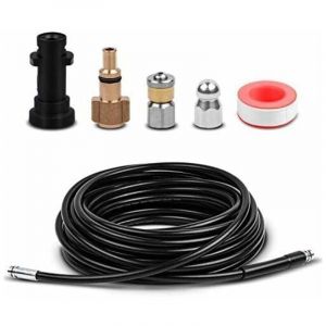 15M Kit Tuyau D&eacute;boucheur Flexible Haute Pression avec Adaptateur Convient pour K&auml;rcher K2 K3 K4 K5 K6 K7