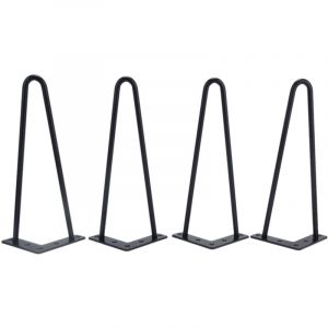 4 Pieds de Table en Fer Forgé Noir (Lot de 4) - 30 cm - Accessoires Meuble diy pour Salon/Bureau - Montage Facile, Style Industriel