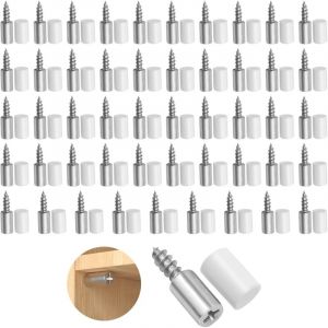 50 Pi&egrave;ces Taquet Etagere, Support d'&Eacute;tag&egrave;re &agrave; Vis Autotaraudeuses 7.5 mm avec Manchon Antid&eacute;rapant, Consoles et Taquets pour &Eacute;tag&egrave;res Armoire Meuble