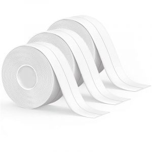 3 Pièces Rouleau Joint Silicone Blanc Salle De Bain, Ruban Adhésif Blanc Cuisine Ruban D'Étanchéité, Anti-Fuite Adapté à De Salle De Bains,