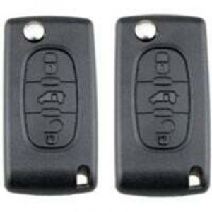 Lot de 2 coques de cl&eacute; CE0536 pour Peugeot Partner 107 207 307 407 208 308, Citro&euml;n C2 C3 C4 C5 Berlingo Picasso, coque de cl&eacute; Peugeot Partner,