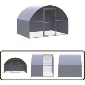 Poulailler d'extérieur 3x2x2 m Acier galvanisé - Poulailler Extérieur - Abri Pour Oiseaux - Coop Pour Poules - Poulailler En Métal - Poulailler