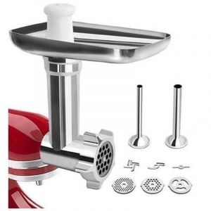 Accessoires pour hachoir &agrave; viande KitchenAid, accessoire pour hachoir &agrave; viande pour robot sur socle KitchenAid avec 3 plaques de broyage et 2 tubes