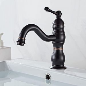 Robinet Lavabo Noir R&eacute;tro, Pivotant &agrave; 360&deg; Robinet Salle Bain, Mitigeur Lavabo en Laiton, Mitigeur Salle Bain avec Valve en C&eacute;ramique Neuve
