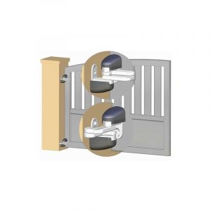 Lot de 2 Gonds réglables Modulo pour portail en pente Noir - Inox - à visser Deco Fer Forge