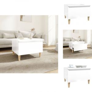 Table d'appoint Blanc brillant 50x46x35 cm Bois d'ing&eacute;nierie - Table D'appoint - Table Basse - Meuble Design - Style Scandinave - Table Blanche