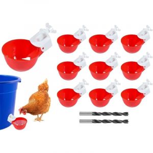 10 PCS Abreuvoir Poules Kit,DIY Abreuvoir Poules Volaille,Abreuvoir Poules Automatique,avec 2 Foret,Poule Distributeur Eau,pour
