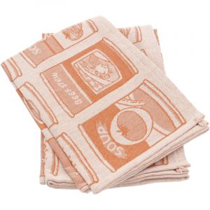 Lot de 2 torchons de cuisine toile coton soup 50x70 cm