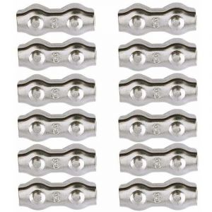 Serre-c&acirc;ble , Serre Cable Acier 3mm 12 Pi&egrave;ces Serre C&acirc;bles Duplex Pince de C&acirc;ble Acier inoxydable 304 D'agrafe de C&acirc;ble,C&acirc;ble Poign&eacute;es pour 2mm C&acirc;ble