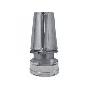 Cheminee double paroi isole terminal chapeau conique inox dn 180/230