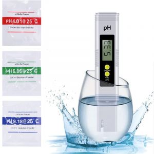 Testeur pH M&egrave;tre PH Metre Electronique avec &eacute;cran LCD Test de pH pour Piscines Testeur Piscine Testeur Spa Plage de Mesure de 0 &agrave; 14 pH pour