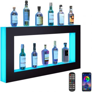VEVOR Presentoir a Bouteilles Lumineux Eclaire par LED, Etagere a Vins 121 cm, Presentoir a Boisson Commercial, 7 Couleurs Statiques, avec
