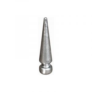 Pointe de lance cône - Hauteur 112mm largeur 26mm base Ø26mm - Aluminium - à coller Deco Fer Forge