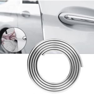 Bande de protection universelle pour porti&egrave;re de voiture - En forme de U - Pour voitures, camions, SUV, 5 m - Argent&eacute;