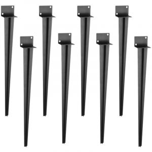 VINGO Support &agrave; enfoncer Accessoire pour poteau Piquet pour poteau de cl&ocirc;ture -Longueur 700 mm 8 pi&egrave;ces