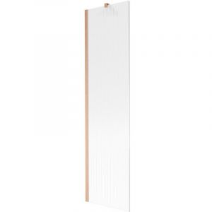 Mexen - Paroi de baignoire 1 volet Next 50 x 150 cm, ray&eacute;, cuivre bross&eacute; - 895-050-000-00-09-65
