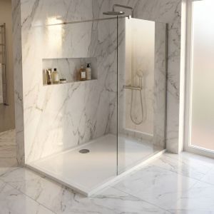 Receveur de douche en c&eacute;ramique 90x70xH4 cm avec &eacute;coulement c&ocirc;t&eacute; mur - Squash Ceramica Dolomite