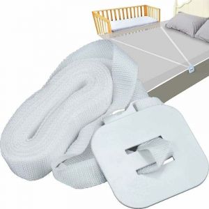 Jalleria - 6M Sangle de Lit Cododo, Sangle pour Lit de Bébé Réglable Fixation de Lit d'Appoint Sangle Blanche pour Literie Lit à Sommier Tapissier