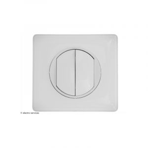 Double interrupteur ou Va-et-vient C&eacute;liane Complet Blanc Griffes: Sans griffes