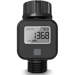 ZVD Compteur d'eau avec minuterie, 4 modes, d&eacute;bitm&egrave;tre num&eacute;rique rotatif &agrave; 180&deg;, compteur d'eau pour le jardin