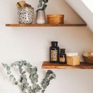 Tablette Bois Teck Huil&eacute; Rectangle - Etag&egrave;re Murale Rustique - 18x120x900mm - Etag&egrave;re de Bureau, Cuisine, Salle de bain, Salon