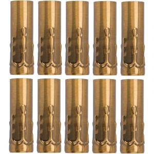 Jeffergarden Tube métallique E14 pour support de lampe bougie, Base de lampe, accessoires d'éclairage 25x80mm, Bronze doré, 10 pièces